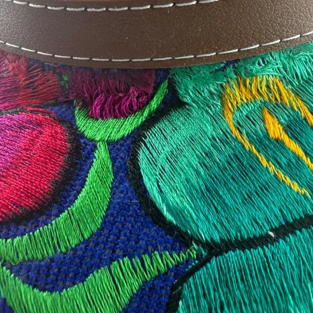Boho Floral Embroidered Wide Brim Hat Festival Rancher Western‎ Style